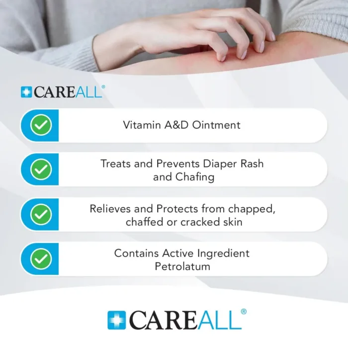 CareAll Vitamin A&D Ointment 15 oz. Helps Treat and Prevent Diaper Rash. Protects Chafed Skin Associated with Cold Weather, Rashes, Seals Out Wetness. Protects Minor Cuts, Scrapes, Burns - Image 2