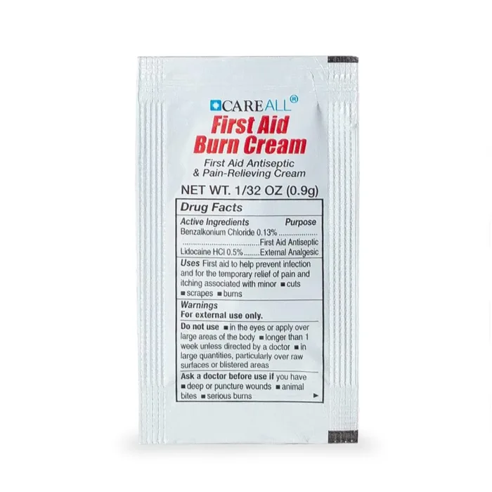 CareAll First Aid Burn Cream 0.9g Packets (Pack of 144) Pain Relieving First Aid Cream for Temporary Relief of Pain from Minor Burns, Cuts, and Scrapes with Benzalkonium Chloride and Lidocaine HCI - Image 4