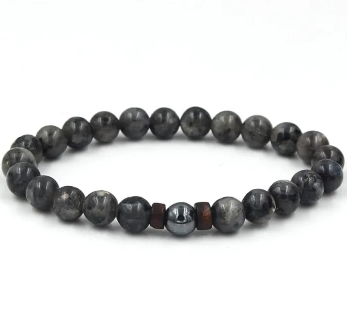 Personality Men's Black Volcanic Stone Bracelet - Image 13