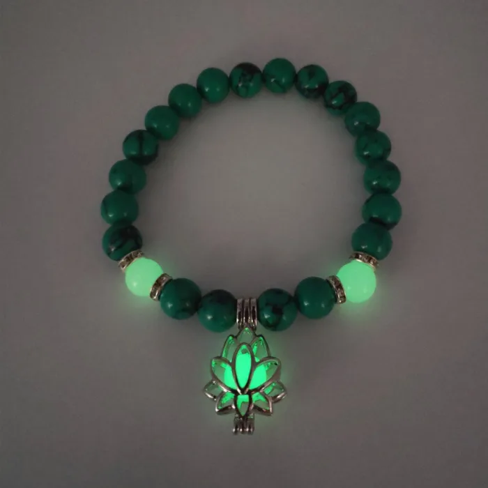 Energy Luminous Lotus Natural Stone Bracelet Yoga Healing Luminous Glow In The Dark Charm Beads Bracelet For Men Women Prayer Buddhism - Image 26