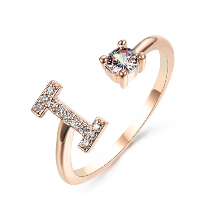 New Design Adjustable 26 Initial Letter Ring Fashion Jewelry For Women Simple Elegant Jewelry - Image 20