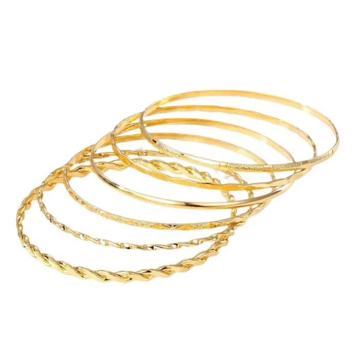 Bohemian Metal Chain Bracelet Set For Women Geometric Gold Color Thick Link Chain  Bangle Female Fashion Jewelry - Image 6