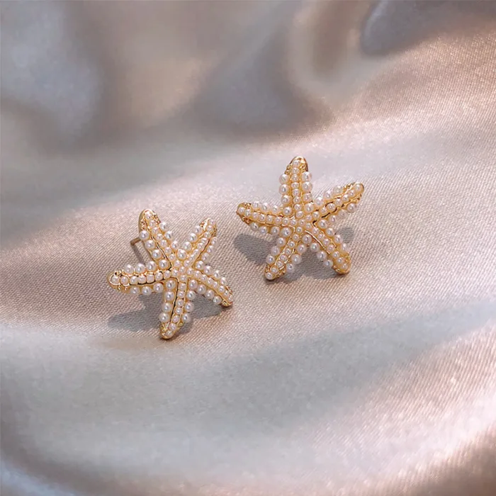 Pineapple Starfish Pearl Earrings - Image 6