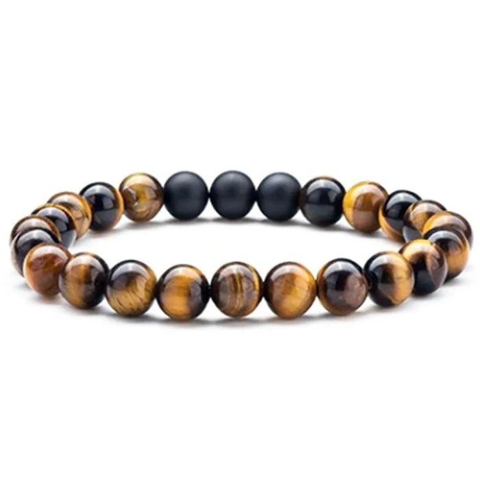 Tiger Eye Couple Bracelets Matte Black Agate Beads Bracelet - Image 14