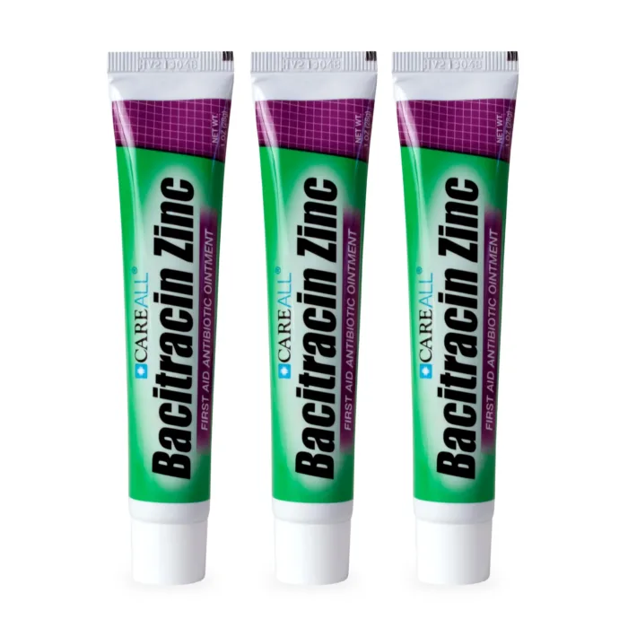 CareAll Bacitracin Antibiotic Zinc Ointment 1oz (3 Pack). First Aid Ointment to Prevent and Heal Infections for Minor cuts, Scrapes and Burns.