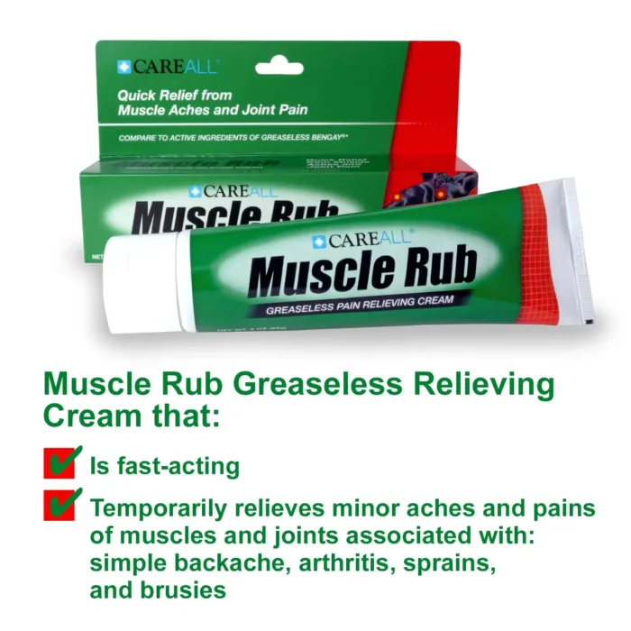 CareAll Muscle Rub Non-Greasy Cream 3.0 oz. (3 Pack) Ultra Strength. Relief from Minor Aches and Pains in Muscles and Joints. 10% Menthol & 15% Methyl Salicylate - Image 4