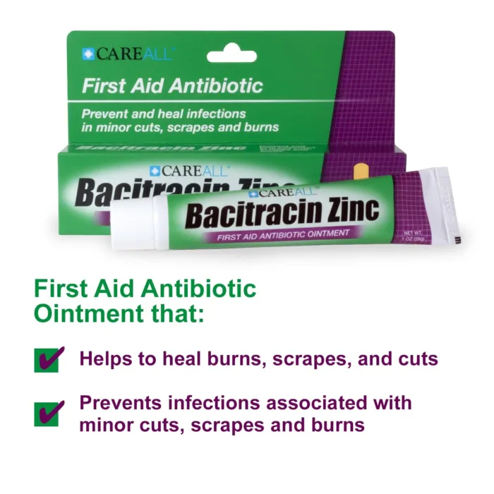 CareAll Bacitracin Antibiotic Zinc Ointment 1oz (3 Pack). First Aid Ointment to Prevent and Heal Infections for Minor cuts, Scrapes and Burns. - Image 3