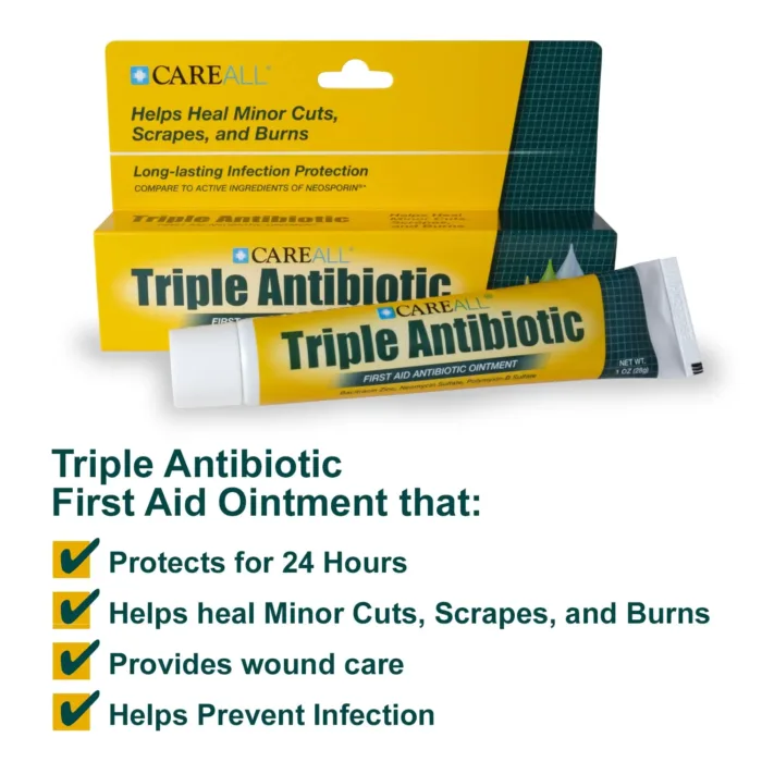 CareAll Triple Antibiotic Ointment 1.0 oz (3 Pack), First Aid Ointment for Minor Cuts, Scrapes, and Burns to Help Prevent Infection, Compare to The Active Ingredients of Leading Brands - Image 4