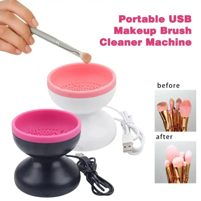 Electric Makeup Brush Cleaner Machine Portable Automatic USB Cosmetic Brush Cleaner Tools For All Size Beauty Makeup Brushes Set - Image 4