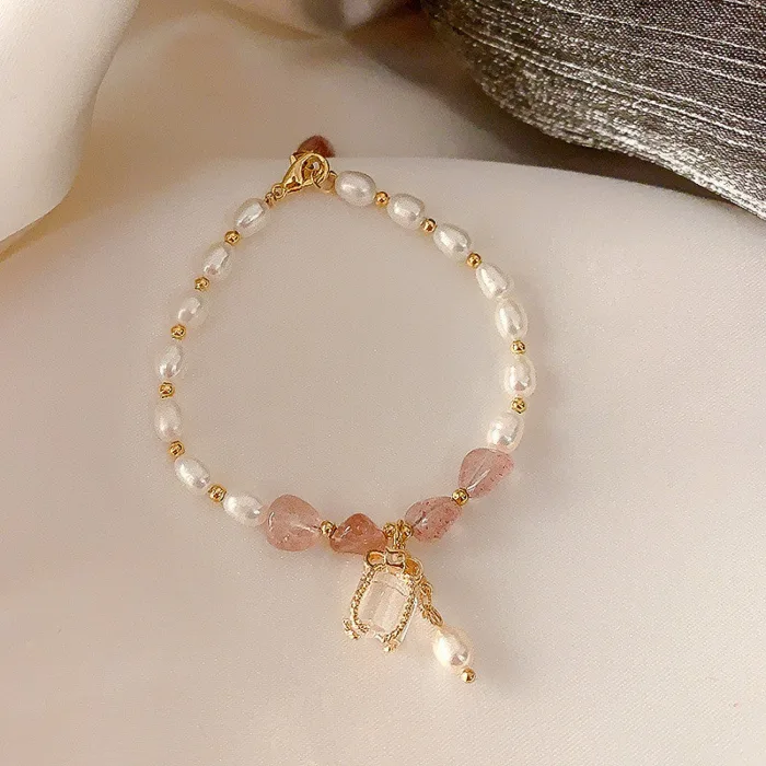 Transfer Flourishing Peach Blossom Baroque Pearl Bracelet - Image 2