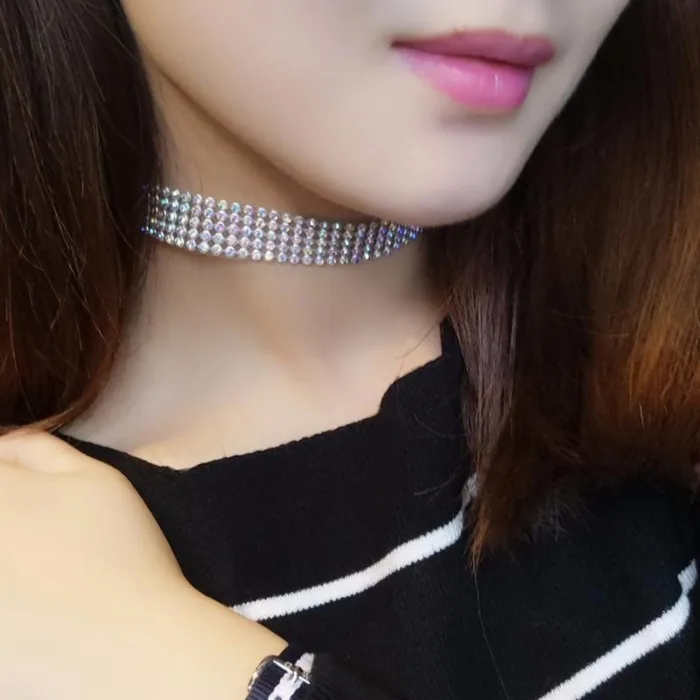 Fashion Women Full Crystal Rhinestone Choker Necklace Wedding Jewelry Chokers Necklaces For Women - Image 3