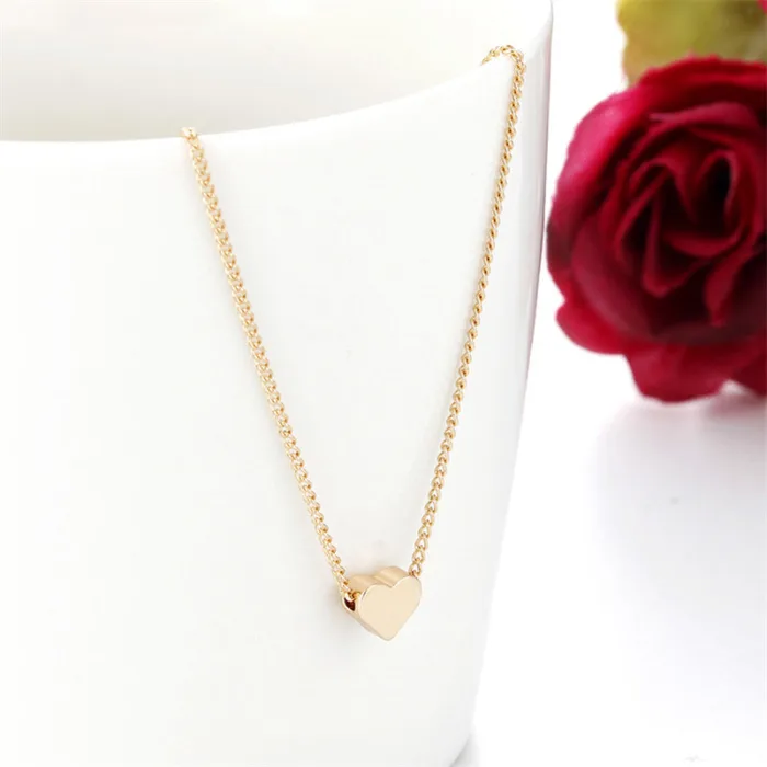 Simple Fashion Gold Color Double-sided Love Pendant Necklaces Clavicle Chains Necklace Women Jewelry Valentines Day Gift - Image 8