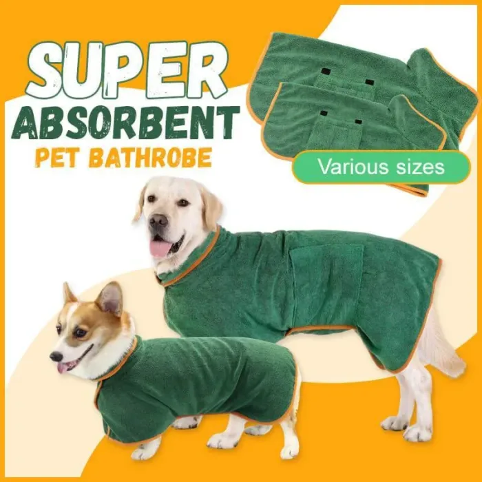 Absorbent Pet Bathrobe With Waist-wrapped Microfiber - Image 2