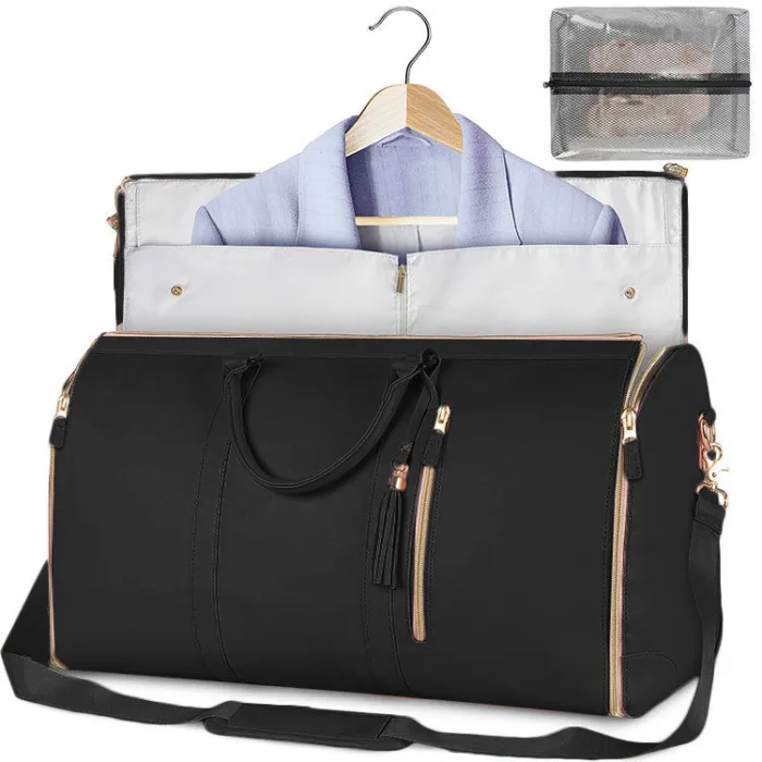 Large Capacity Travel Duffle Bag Women's Handbag Folding Suit Bag Waterproof Clothes Totes - Image 13