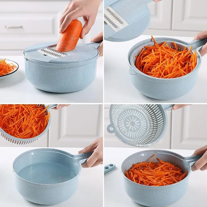 8 In 1 Mandoline Slicer Vegetable Slicer Potato Peeler Carrot Onion Grater With Strainer Vegetable Cutter Kitchen Accessories - Image 7