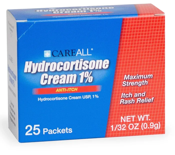 CareAll Hydrocortisone Cream 1% (25 Pack), 0.9gr Foil Packet, Maximum Strength Formulation, Anti-Itch Rash Skin Cream Relieves Itching, Redness, Eczema, Insect Bites, Poison Ivy, and Psoriasis - Image 5