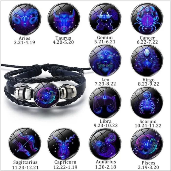 Zodiac Constellation Bracelet Braided Design Bracelet For Men Women Kids - Image 9