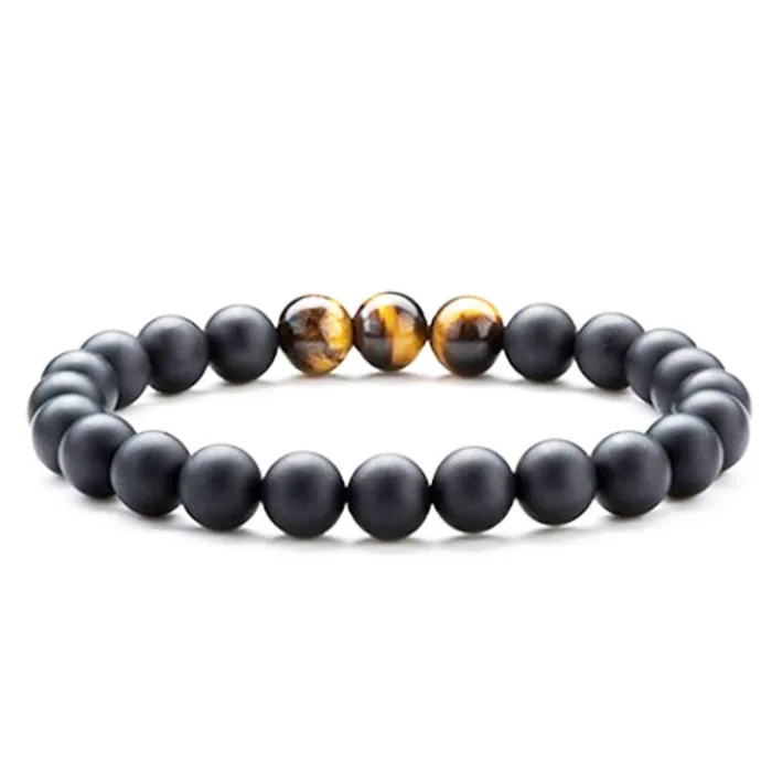 Tiger Eye Couple Bracelets Matte Black Agate Beads Bracelet - Image 17