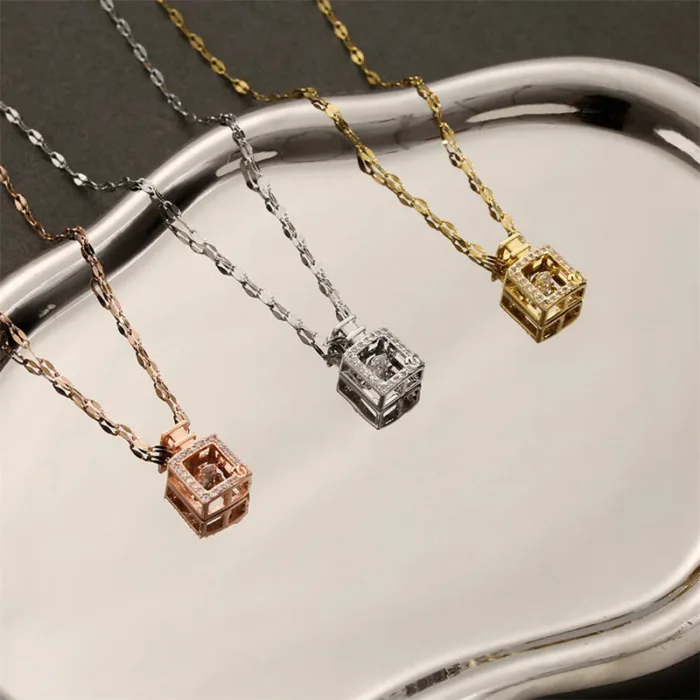 Valentines Day Gift Perfume Bottle Pendant Titanium Steel Necklace Korean Trend Zircon Luxury Female Necklace Charm Jewelry Gift Fashion Jewelry Woman - Image 3