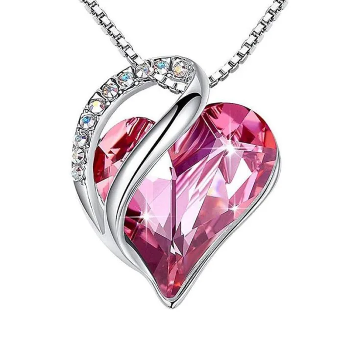 925 Sliver Heart Shaped Geometric Necklace Jewelry Women's Clavicle Chain Valentine's Mothers Day Gift - Image 9