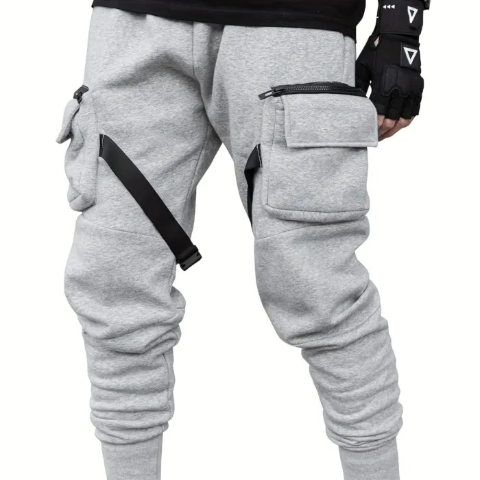 European Hip Hop Multi-pocket Ankle-tied Trousers - Image 4