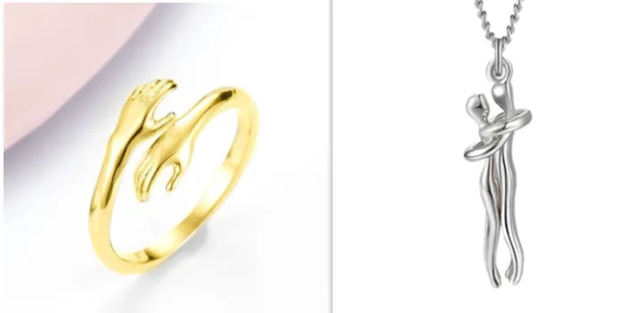 Alloy Simple Hands Hug Ring Opening Adjustable Jewelry - Image 14