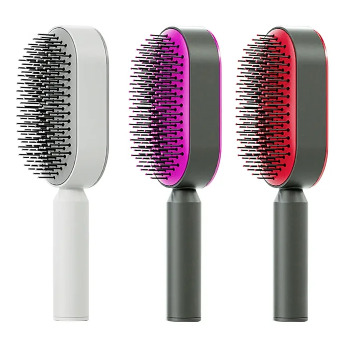 Self Cleaning Hair Brush For Women One-key Cleaning Hair Loss Airbag Massage Scalp Comb Anti-Static Hairbrush - Image 3