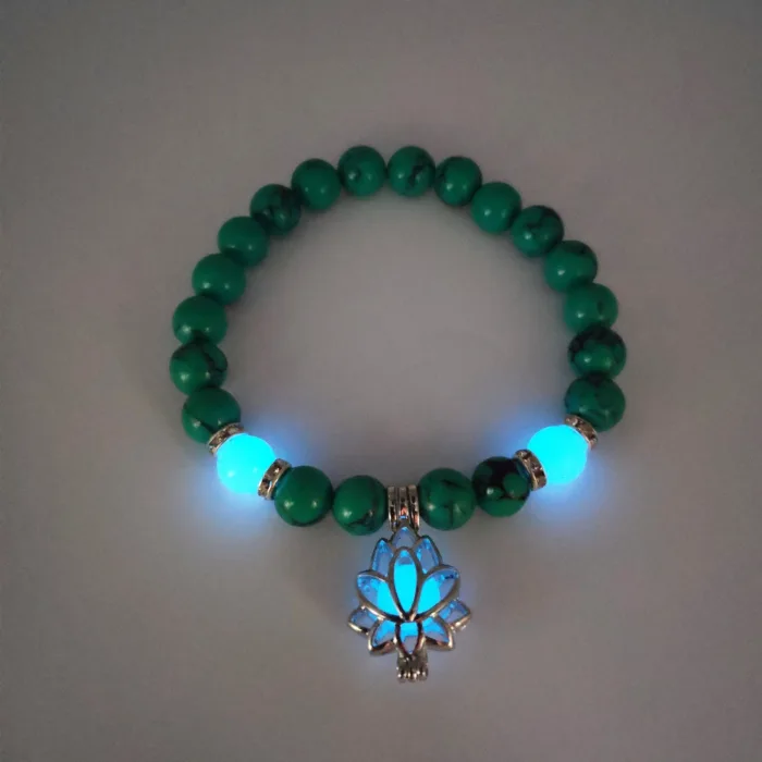 Energy Luminous Lotus Natural Stone Bracelet Yoga Healing Luminous Glow In The Dark Charm Beads Bracelet For Men Women Prayer Buddhism - Image 10