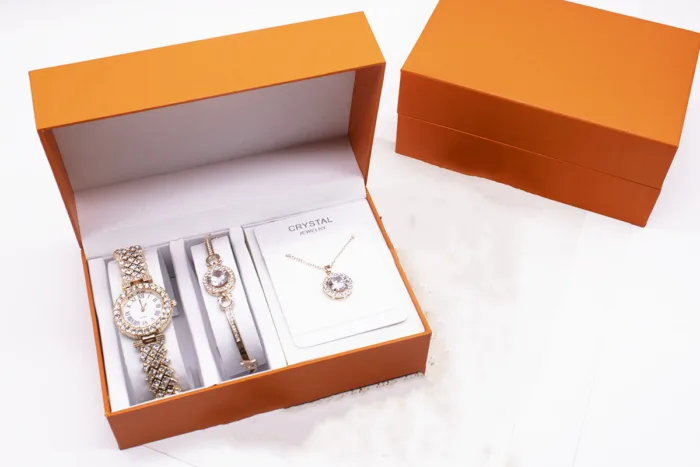 3-piece Rhinestone Watch Set With Bracelet And Necklace - Image 4