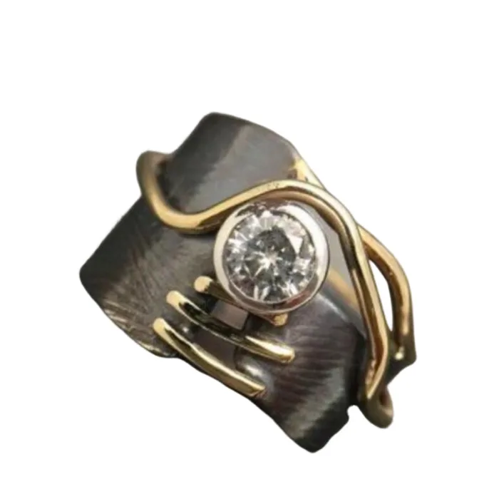 Fashion Retro Wide Exquisite Ring Geometric Wave Pattern - Image 3