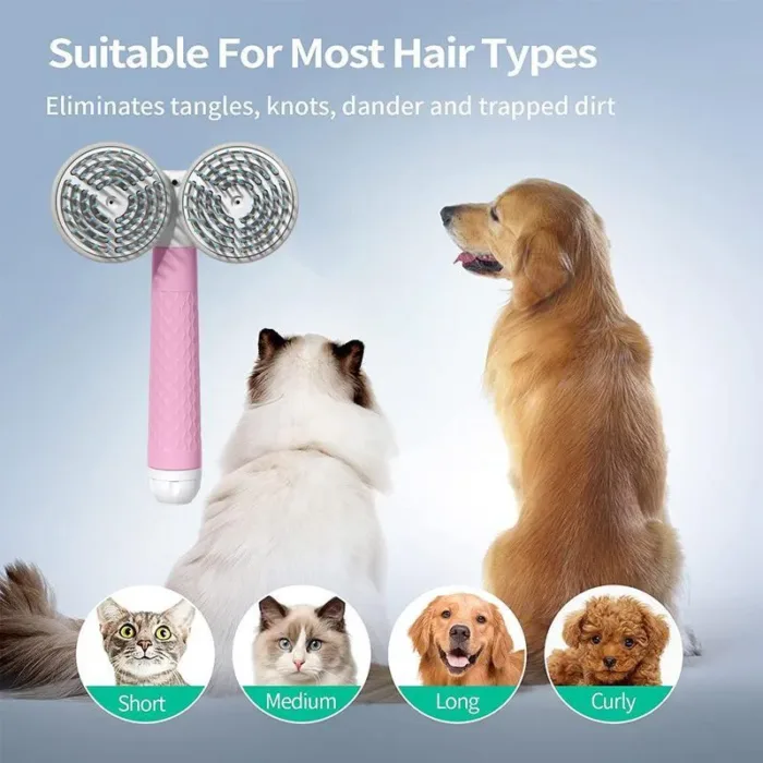 Pet Cat Brush Dog Slicker Brush Double-headed Negative Ion One-button Self Cleaning Dog Cat Hair Removal Pets Products - Image 9