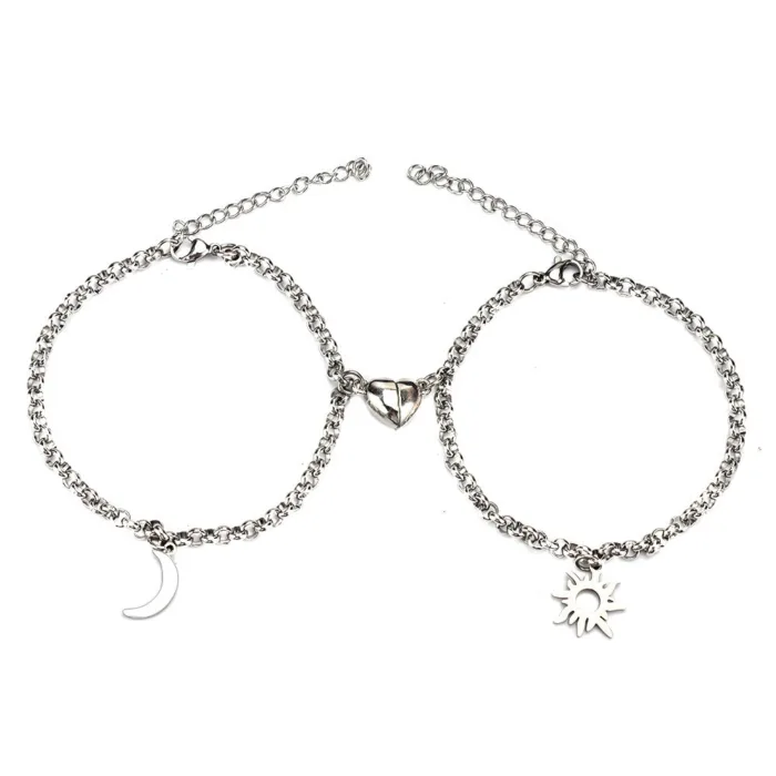 Stainless Steel Sun And Moon Bracelet Creative Sex Heart Magnet Attracts - Image 5