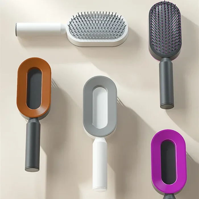 Self Cleaning Hair Brush For Women One-key Cleaning Hair Loss Airbag Massage Scalp Comb Anti-Static Hairbrush - Image 2