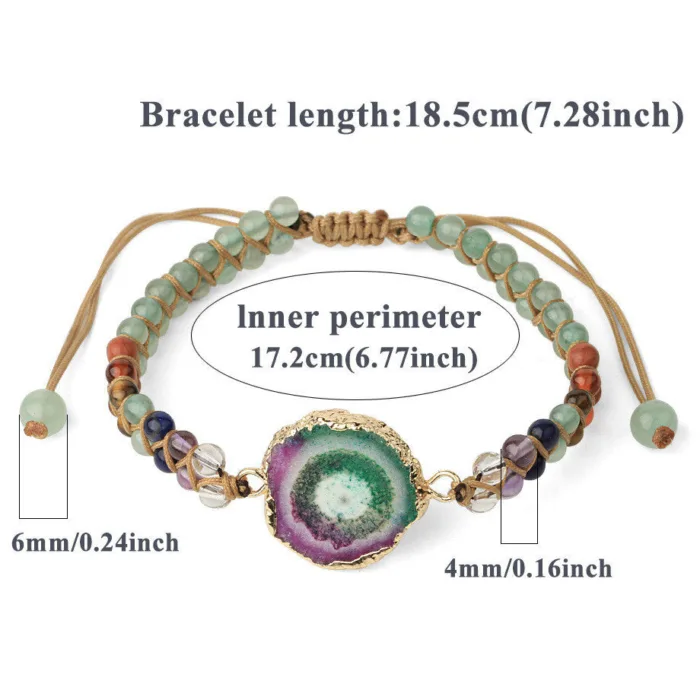 Agate Natural Crystal Beaded Braided Yoga Bracelet For Women - Image 2