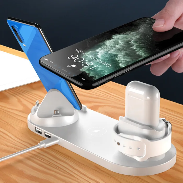 Wireless Charger For IPhone Fast Charger For Phone Fast Charging Pad For Phone Watch 6 In 1 Charging Dock Station - Image 4