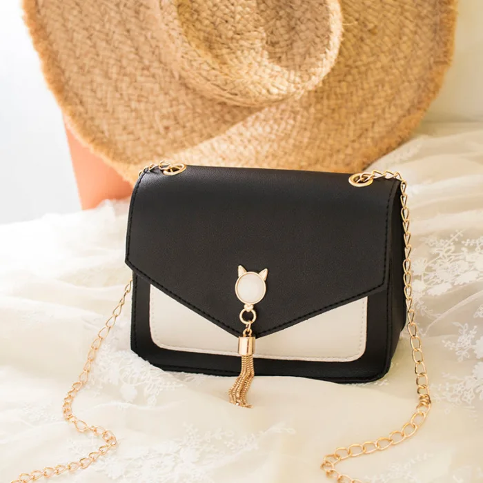 Small Messenger Bag New Sweet And Cute Cat Tassel Decoration Chain One Shoulder Small Square Bag Casual Messenger Bag - Image 13