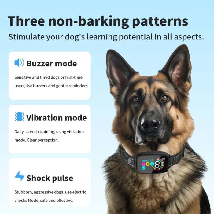 Smart Automatic Anti Barking Dog Collar Rechargeable Bark Stopper Stop Barking HD Digital Display IP67 Waterproof Collar For Dogs Pet Products - Image 3