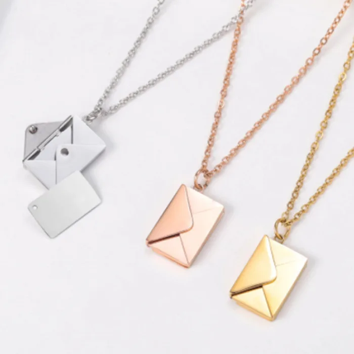 Fashion Jewelry Envelop Necklace Women Lover Letter Pendant Best Gifts For Girlfriend - Image 3