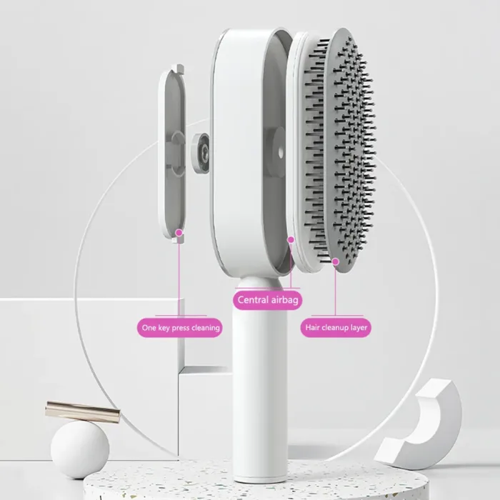 Self Cleaning Hair Brush For Women One-key Cleaning Hair Loss Airbag Massage Scalp Comb Anti-Static Hairbrush - Image 5