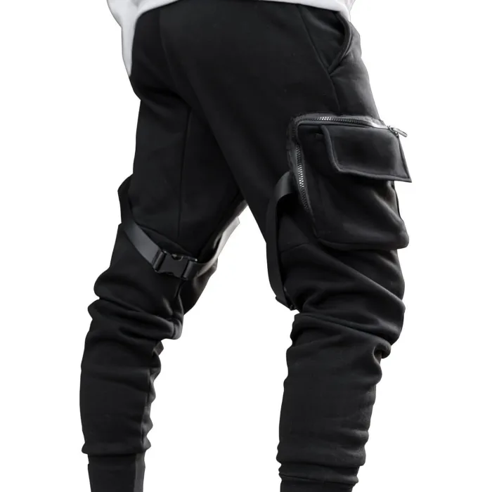 European Hip Hop Multi-pocket Ankle-tied Trousers - Image 3