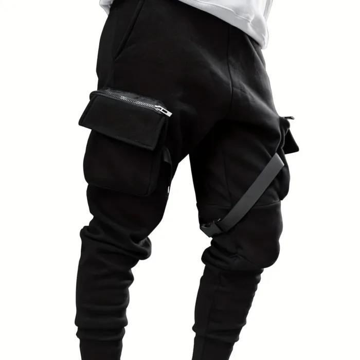 European Hip Hop Multi-pocket Ankle-tied Trousers - Image 2