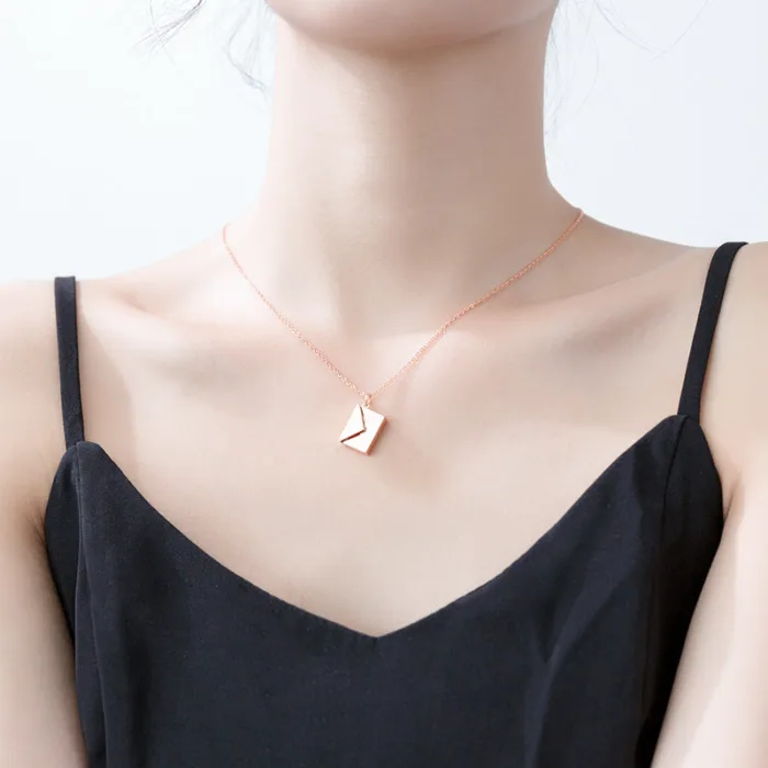 Fashion Jewelry Envelop Necklace Women Lover Letter Pendant Best Gifts For Girlfriend - Image 4