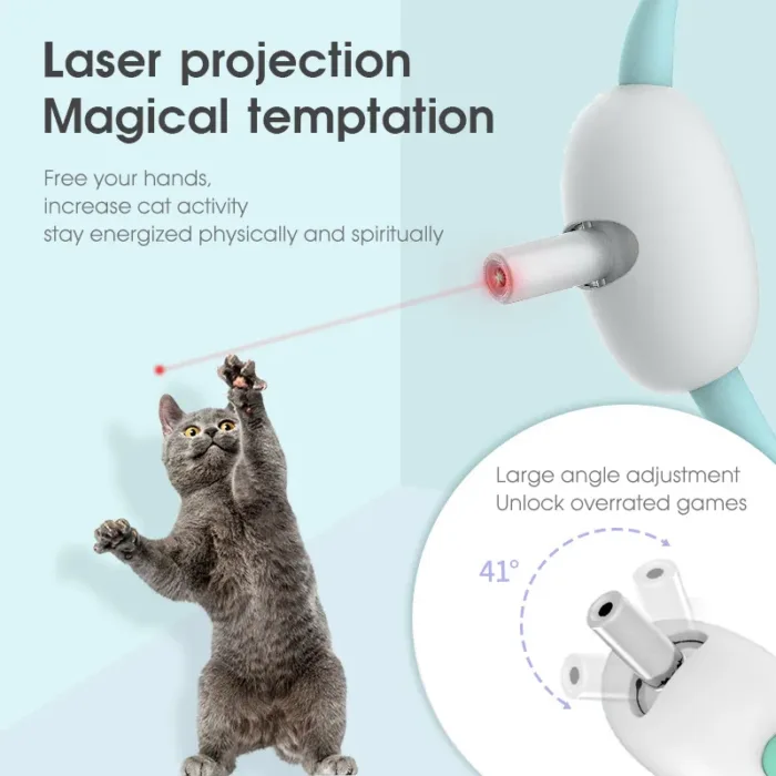 Automatic Cat Toy Smart Laser Teasing Cat Collar Electric USB Charging Kitten Amusing Toys Interactive Training Pet Items - Image 2