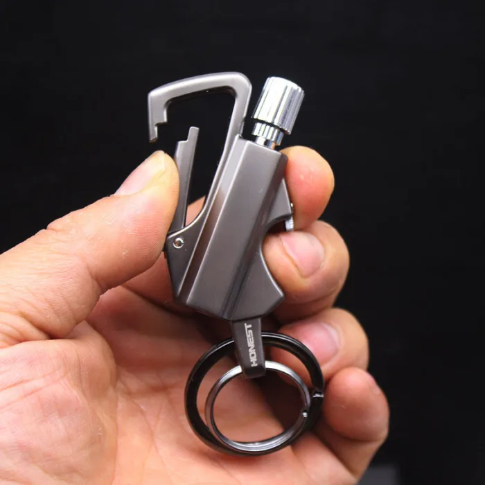 Creative Metal Keychain Lighter Wild Fire Ten Thousand Times Use Kerosene Lighters Gifts For Men - Image 11