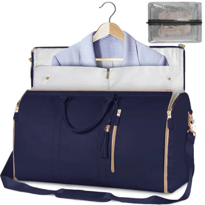 Large Capacity Travel Duffle Bag Women's Handbag Folding Suit Bag Waterproof Clothes Totes - Image 12