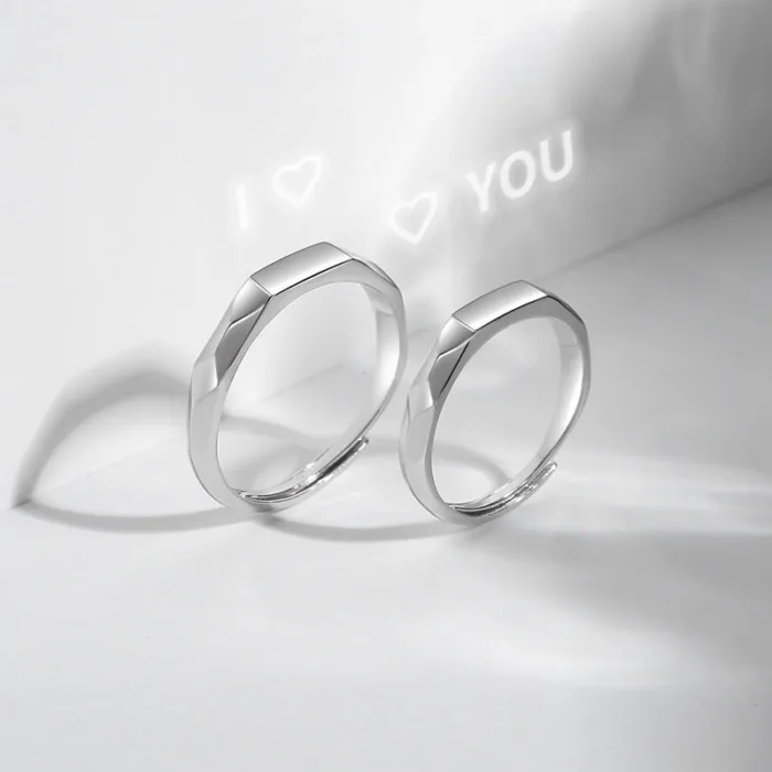 S925 Sterling Silver Rings By Light Reflect Show Surprise Love Pattern Surface Hidden New Jewelry Romantic Party Gift Wedding Engagement - Image 3