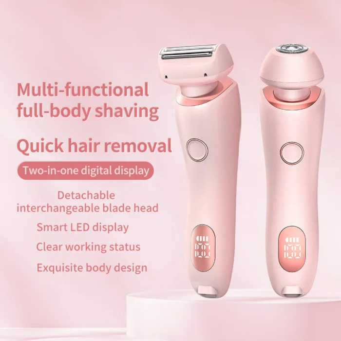 2 In 1 Hair Removal Epilator USB Rechargeable Trimmer Women Body Razor Face Leg Armpit Bikini Hand Pubic Shaver Hair Remover - Image 3