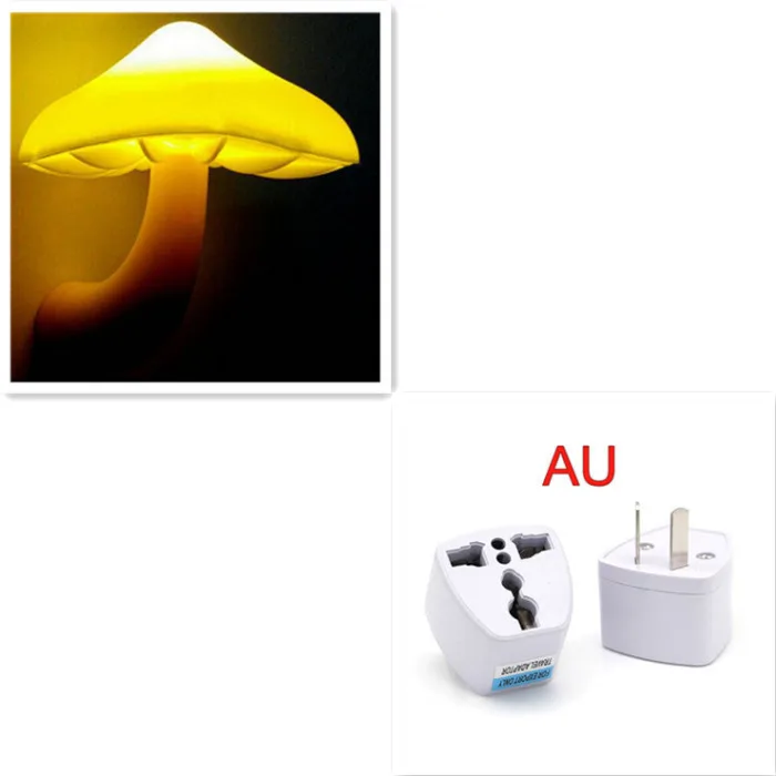 LED Night Light Mushroom Wall Socket Lamp EU US Plug Warm White Light-control Sensor Bedroom Light Home Decoration - Image 19