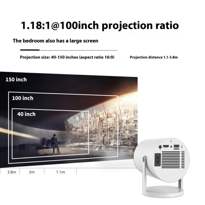 Portable Projector Small Straight Projector For Home Use 180 Degrees Projection Angle Automatic Focus Home Video Projector - Image 8