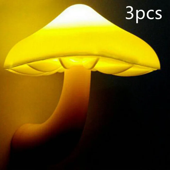 LED Night Light Mushroom Wall Socket Lamp EU US Plug Warm White Light-control Sensor Bedroom Light Home Decoration - Image 28